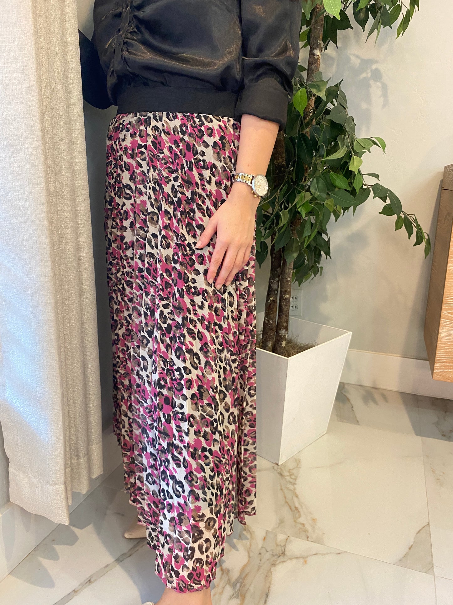 Miri Skirt Pink Leopard